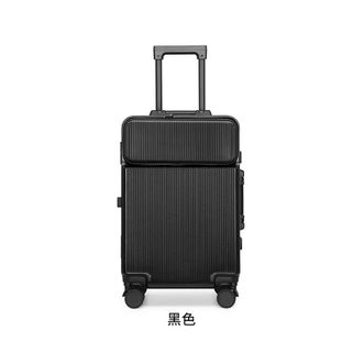 锐承（Ruicheng）  新款多功能前开口铝框行李箱20寸 暗夜黑