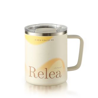 物生物（RELEA）  星芒保温杯316不锈钢内胆广口保温水杯   暖杏白 350ML