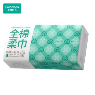 全棉时代  经典L码爆款洗脸巾 100抽*1包加厚一次性棉柔巾 纯棉干湿两用洁面巾加厚