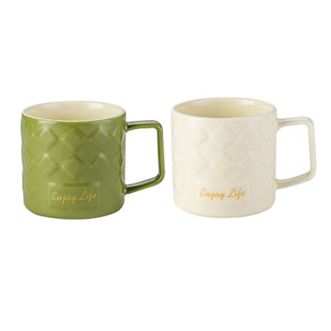 康巴赫  赫棱光陶瓷杯绿色+白色二只装350ml LPB-LG002