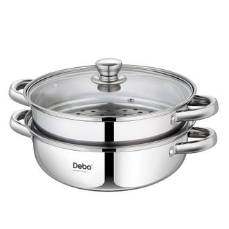 德铂（Debo）  路卡斯26cm汤蒸锅  上蒸下煮加大加高不锈钢锅  燃气电磁炉通用