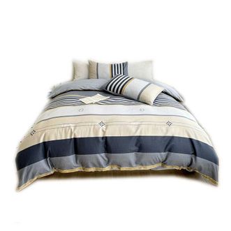 雅鹿  地中海全棉四件套 格纹艺舍YL4118 条纹经典款 被套 枕套 床单 宿舍 单双人可用