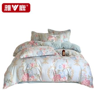 雅鹿  全棉床单被套床上用品全棉印花亲肤四件套【罗浮花梦】
