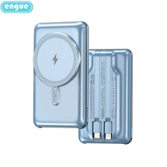 engue  恩谷商务蓝磁吸自带双线迷你充电宝可上飞机超级快充移动电源适用苹华为电量显示 10000mAh