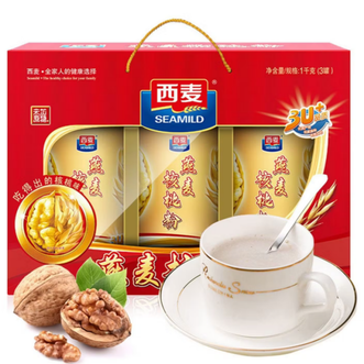 西麦SEAMILD  燕麦片核桃粉礼盒1000g五谷代餐粉营养早餐