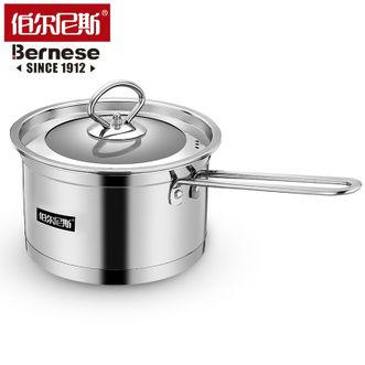 伯尔尼斯  萨斯奶锅 家用16cm无涂层不锈钢奶锅小煮锅 BENS214