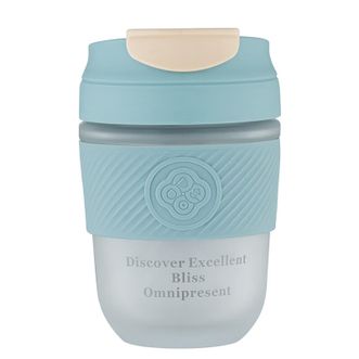 德铂 艾朵拉(咖啡杯)DEP-DS341磨砂款玻璃杯 320ML蓝/绿