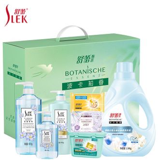 舒蕾/Slek  小苍兰清新物语七件套小苍兰高定香氛洗衣液洗衣皂百合香皂洗发水等套装72小时留香