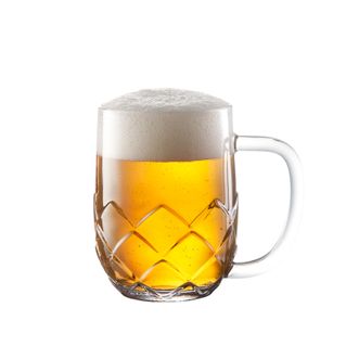 tescoma  玻璃啤酒杯带把手 菱形状500ml 309022