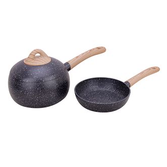 AMERCOOK  麦饭石辅食锅平底不粘锅奶锅煎锅小球锅套装AC0112344.16