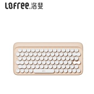 洛斐/LOFREE  EH112 圆点机械键盘无线蓝牙多系统兼容多功能电脑笔记本办公家用 奶茶色单键盘