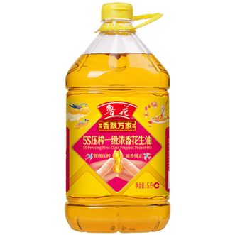 鲁花香飘万家5S压榨一级浓香花生油5L 食用油 粮油