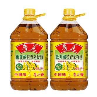 鲁花 【保真菜籽油】 低芥酸食用油5L*2囤货组合装 鲁花 【保真菜籽油】 低芥酸食用油5L*2囤货组合装