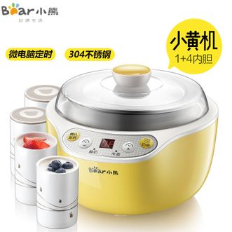 小熊/Bear  酸奶机 家用全自动米酒机酸奶发酵机304不锈钢微电脑定时酸奶机四小分杯