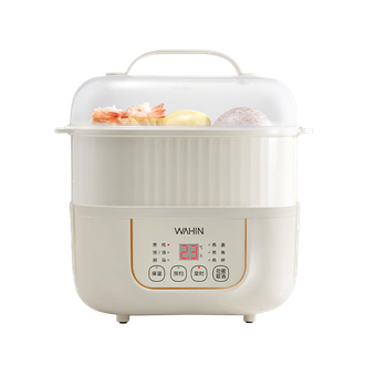 美的/Midea  美的出品电炖锅隔水炖家用 炖盅煲汤锅炖汤锅 华凌系列智能预约白瓷电炖盅 母婴儿童辅食 双胆鲜炖 0.5L双盅 蒸笼款【WH-DG02HE】