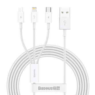 倍思/Baseus  优胜系列三合一快充数据线USB to M+L+C 3.5A 1.5m充电线
