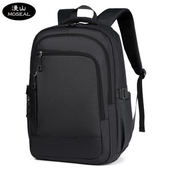 漫山/MOSEAL  时尚商务通勤电脑包男女韩版格子双肩包简约户外大容量背包	MS-9017