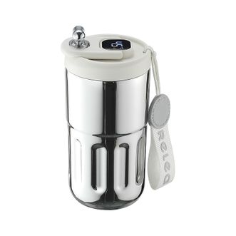 物生物（RELEA）  保温杯咖啡杯316不锈钢智能数显水杯 流金银-触屏显温   香奈数显保温杯410ml