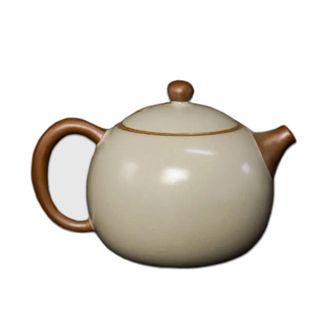 祥业  黄汝窑西施壶茶壶  约200ml 长约12.7cm  喝茶泡茶单壶家用陶瓷泡茶器具茶具