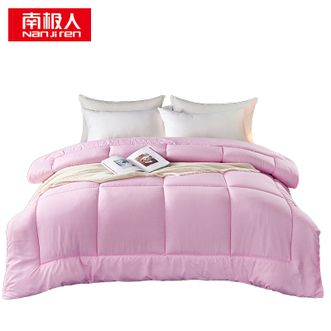 南极人（Nanjiren）  5斤舒柔纤维家用被芯  方格粉 200*230cm-5斤 2100276242010