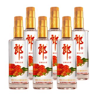 郎酒 顺品郎金盖红顺480 浓香型光瓶白酒 45度口粮酒 480ml*6瓶装