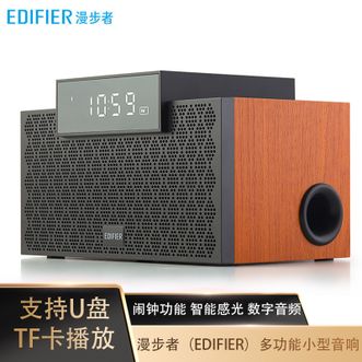 漫步者  无线蓝牙音响桌面电脑多媒体闹钟插卡迷你小型音箱超重低音炮 M260黑色