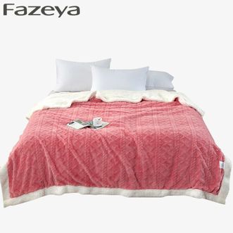 彩羊（Fazeya）  家纺贵妃绒毯 粉色 200x230cm 触感柔软细腻撸猫手感保温性强 塔芙绒羊羔绒毛毯快速升温