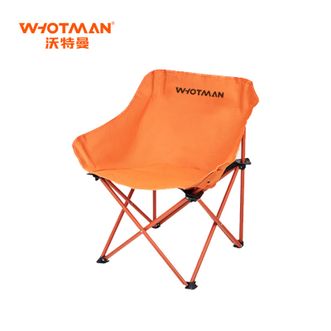 沃特曼/Whotman  户外折叠椅 靠背椅 月亮椅 露营折叠凳子 便携钓鱼椅（尺寸：55x47x66CM）