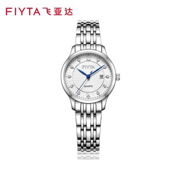 飞亚达/Fiyta  商场同款丨纤薄女表镶钻石英表 精致女士手表 银白钢带 L802030.WWW
