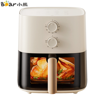 小熊/Bear  空气炸锅 4D漩烤不用翻面 全自动 5L实用大容量 可视 蒸汽嫩炸 控油脱脂 炸烤箱一体机