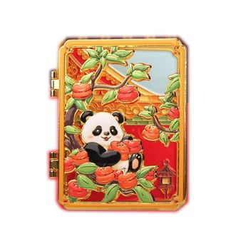 故宫文具  柿柿如意 多功能玩具磁贴 故宫文创冰箱贴 熊猫抱柿 红墙升辉