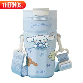 膳魔师（THERMOS）  咖啡杯保温杯400ml男女便携316L不锈钢杯子学生高颜值简约八角杯TEME-400S大耳狗-花环Floral