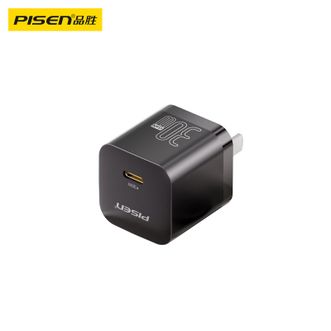 品胜（PISEN)PD30W氮化镓双Type-C充电器、苹果15promax充电头PD30W/20W快充适用iPhone15/14/13华为小米手机ipad平板插头27W黑色