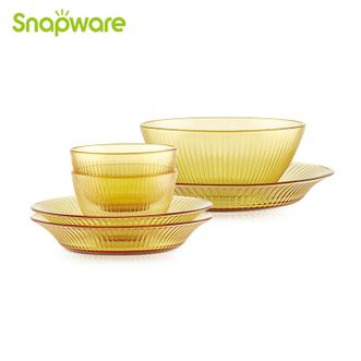 VISIONS  正品晶尊6件组琥珀色精致餐具套组2小碗1大碗2小盘1大盘SNAMD6C/KZ