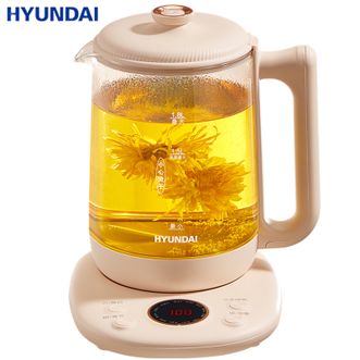 HYUNDAI  1.8L养生壶保温电水壶 多功能煮茶壶电茶壶煮茶器 智能预约烧水壶暖水壶花茶果茶壶电开水壶电热水壶HD-518H米黄色