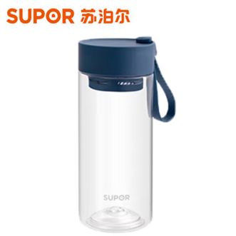 苏泊尔 水杯随行BB杯学生夏天男女耐摔便携运动杯子带茶滤塑料随手杯子 KC51HB10深海蓝510ML（SUPOR）