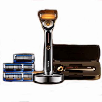吉列/Gillette  热感剃须刀  5层刀片   1刀架 6刀头 +旅行盒（新老包装随机发货）