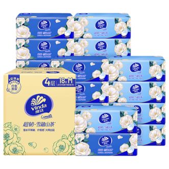 维达  维达 维达抽纸4层90抽*18包M码雪融山茶花香纸巾维达