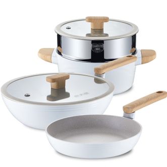 炊大皇（COOKER KING）  不粘锅锅具套装炒锅煎锅汤锅炒菜锅家用平底锅奶糖三件套 NT01TZ