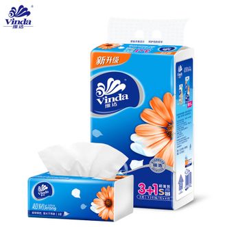 维达Vinda 超韧系列抽纸 （3层*120抽*4包）S码擦手纸卫生纸抽面巾纸家庭实惠装
