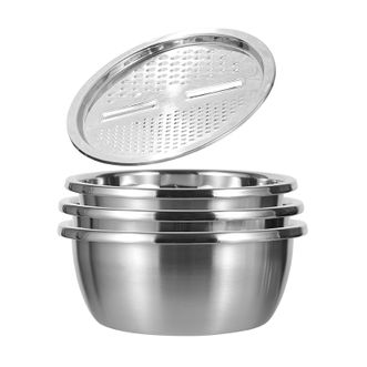 康巴赫  切削功能不锈钢盆筛4件套