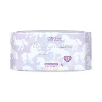 植护  秘觉 独角兽0°感日用卫生巾420mm*4片*10包 夜用 娇柔呵护 聚乳酸呵护 瞬吸不粘腻 YLH