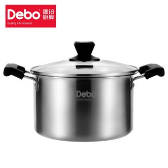德铂（Debo）  菲比汤锅 304不锈钢复底煲汤锅电磁炉燃气通用20cm DEP-692（单底）