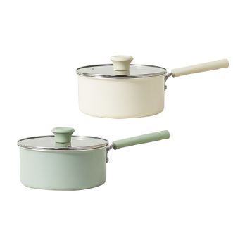 红厨  陶瓷奶锅有钛宝宝辅食锅18cm婴儿小奶锅复底不粘锅燃气灶电磁炉 RNA18JT24-WC