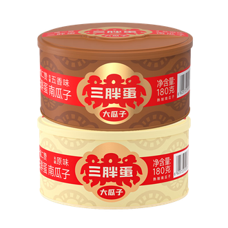 三胖蛋  原味南瓜子180g+五香南瓜籽180g罐装