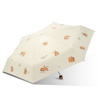 天堂伞  五折小巧便携太阳伞黑胶防晒防紫外线遮阳口袋伞晴雨伞两用51146E卡皮芭拉（多颜色可选）