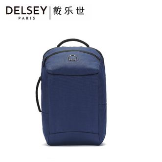 DELSEY  法国大使拉杆箱开盖式纯色商务旅行背包 3717 蓝色 箱式开合三隔层背包31×50×15.5cm