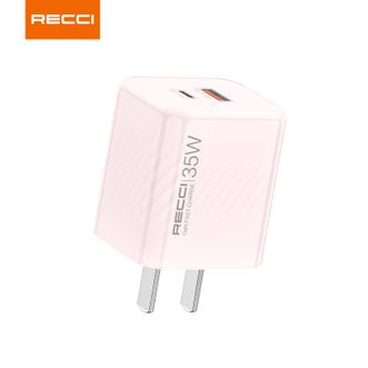 RECCI  35W氮化镓快速充电器智能适配3C认证安全有保障精巧充电不占空间 RC83樱花粉