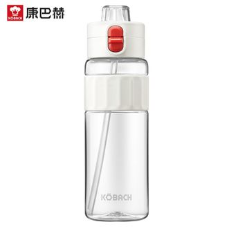 康巴赫  沁爽系列双饮直身运动杯水杯女生高颜值果茶杯夏季学生杯子可可柚白830mL容量