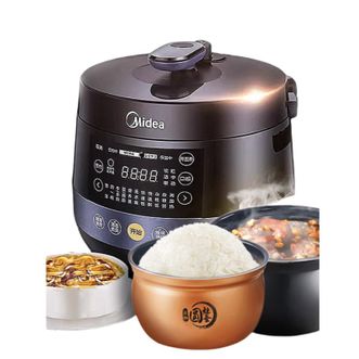 美的/Midea  电压力锅家用4.8L升双胆高压饭煲智能饭煲正品3-4-6人Easy202
